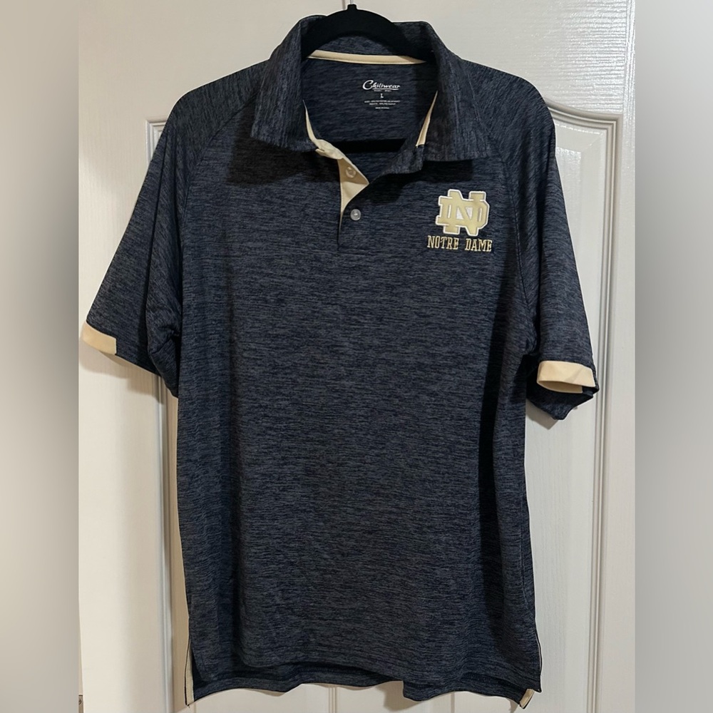 Chiliwear Notre Dame Embroidered Logo Polo Shirt Men's. Size Large.‎